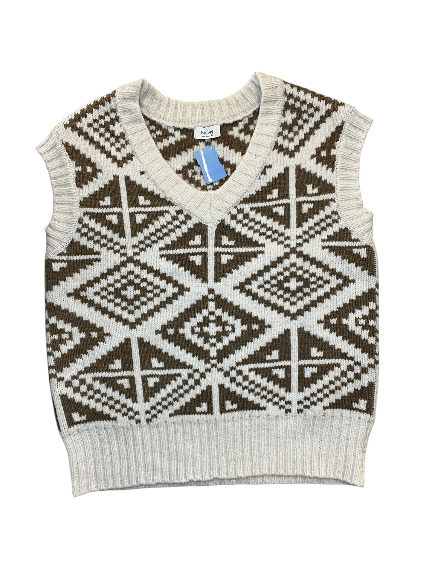 Vest Sweater By Bluivy In White, Size:L