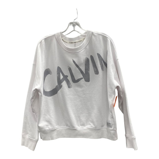 Athletic Sweatshirt Crewneck By Calvin Klein Performance In White, Size:L