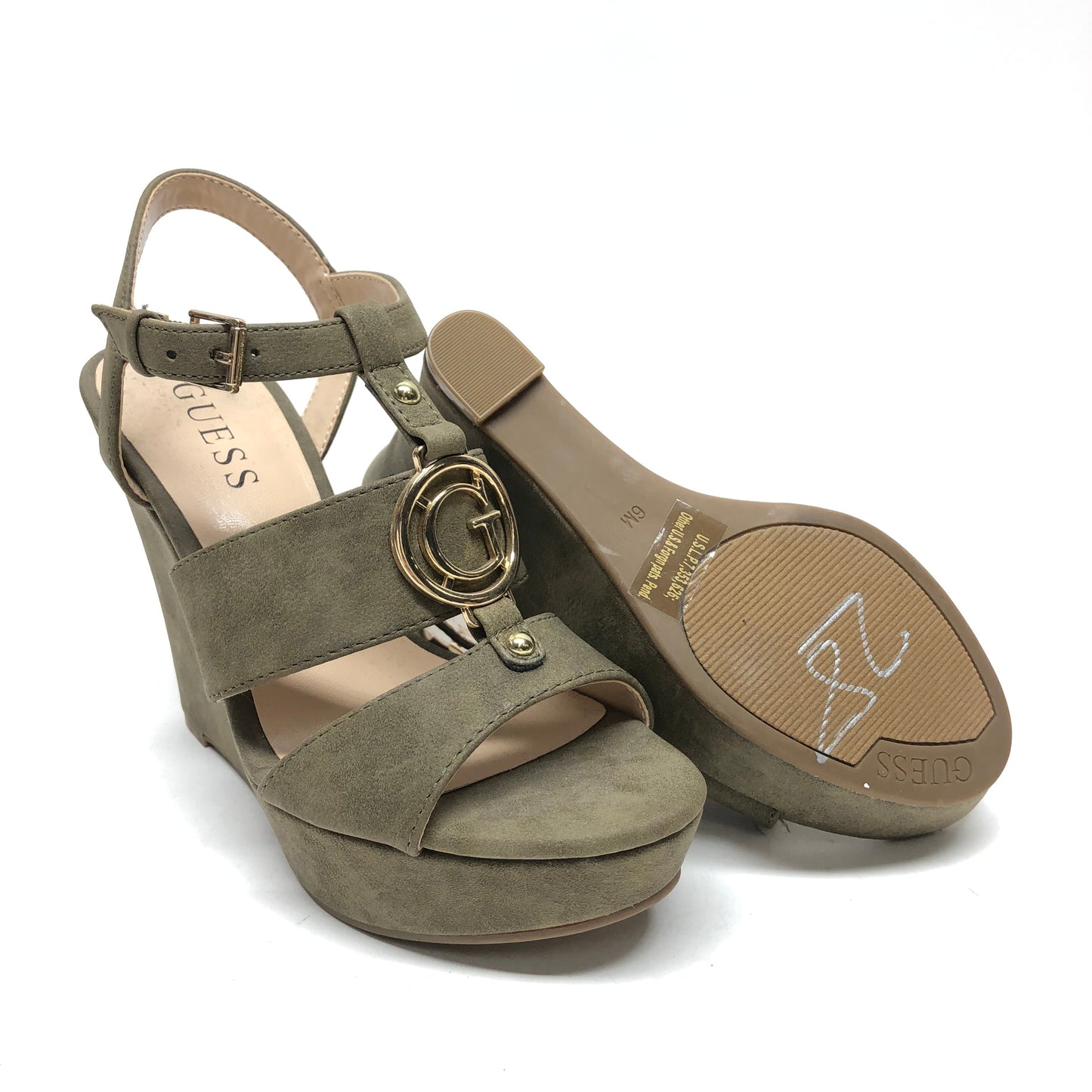 Sandals Heels Wedge By Guess  Size: 6