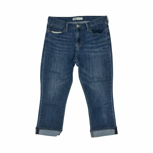 Jeans Cropped By Levis In Blue Denim, Size:10