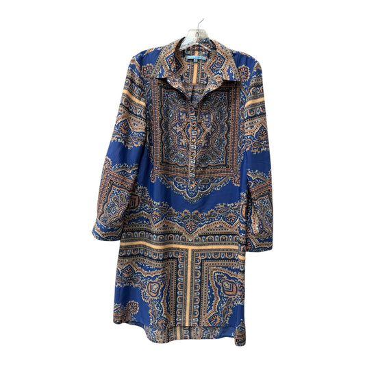Dress Casual Midi By Antonio Melani In Blue & Orange, Size:6