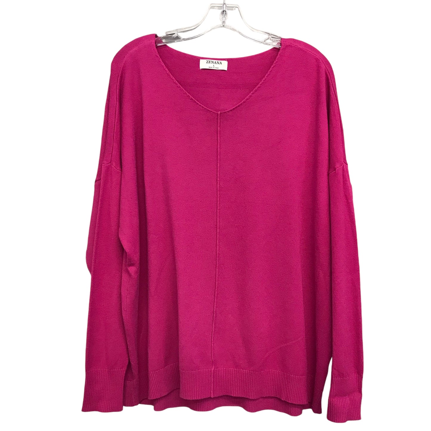 Sweater By Zenana Outfitters In Pink, Size:L