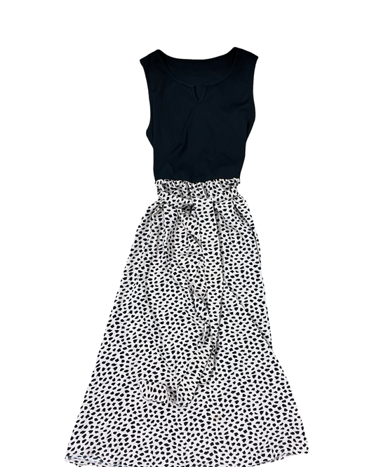 Dress Casual Midi By Shein In Black & Cream, Size:M