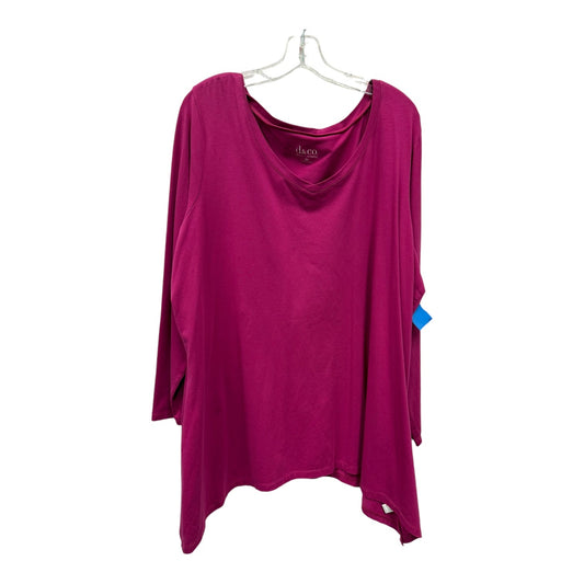 Top Ls By Denim And Company In Pink, Size:2X