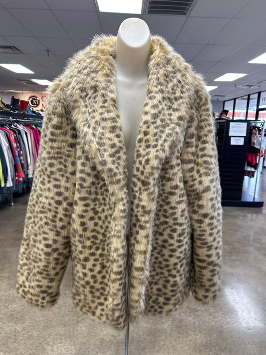 Coat Faux Fur & Sherpa By Clothes Mentor In Animal Print, Size:L
