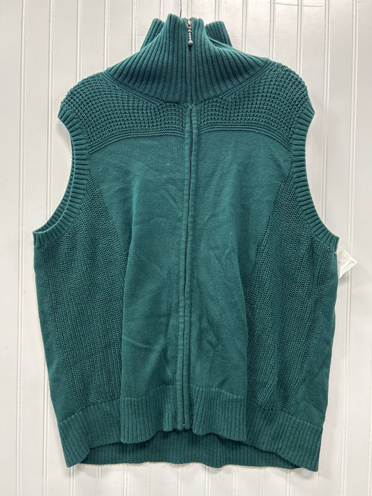 Vest Sweater By Cj Banks In Green, Size:2X