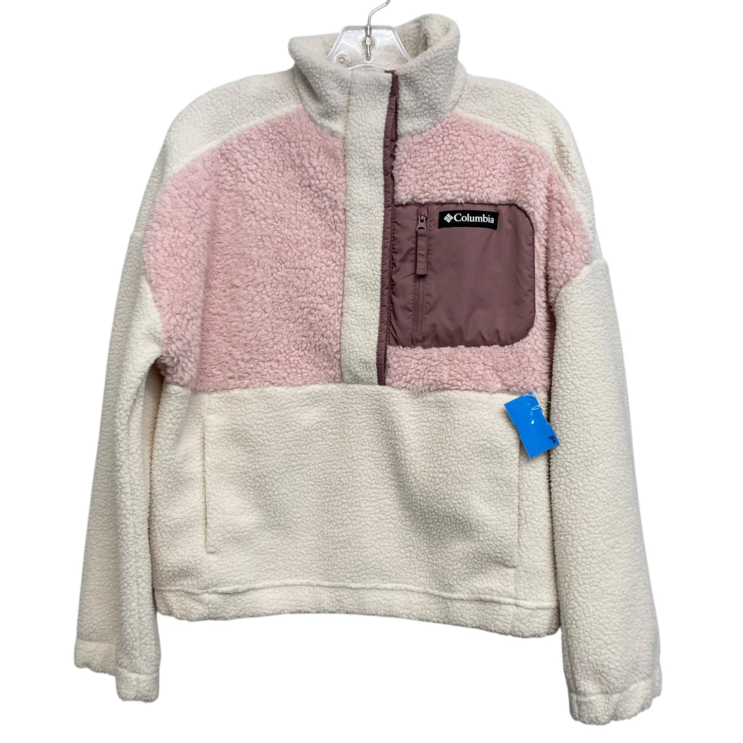 Jacket Fleece By Columbia In Cream & Pink, Size:S