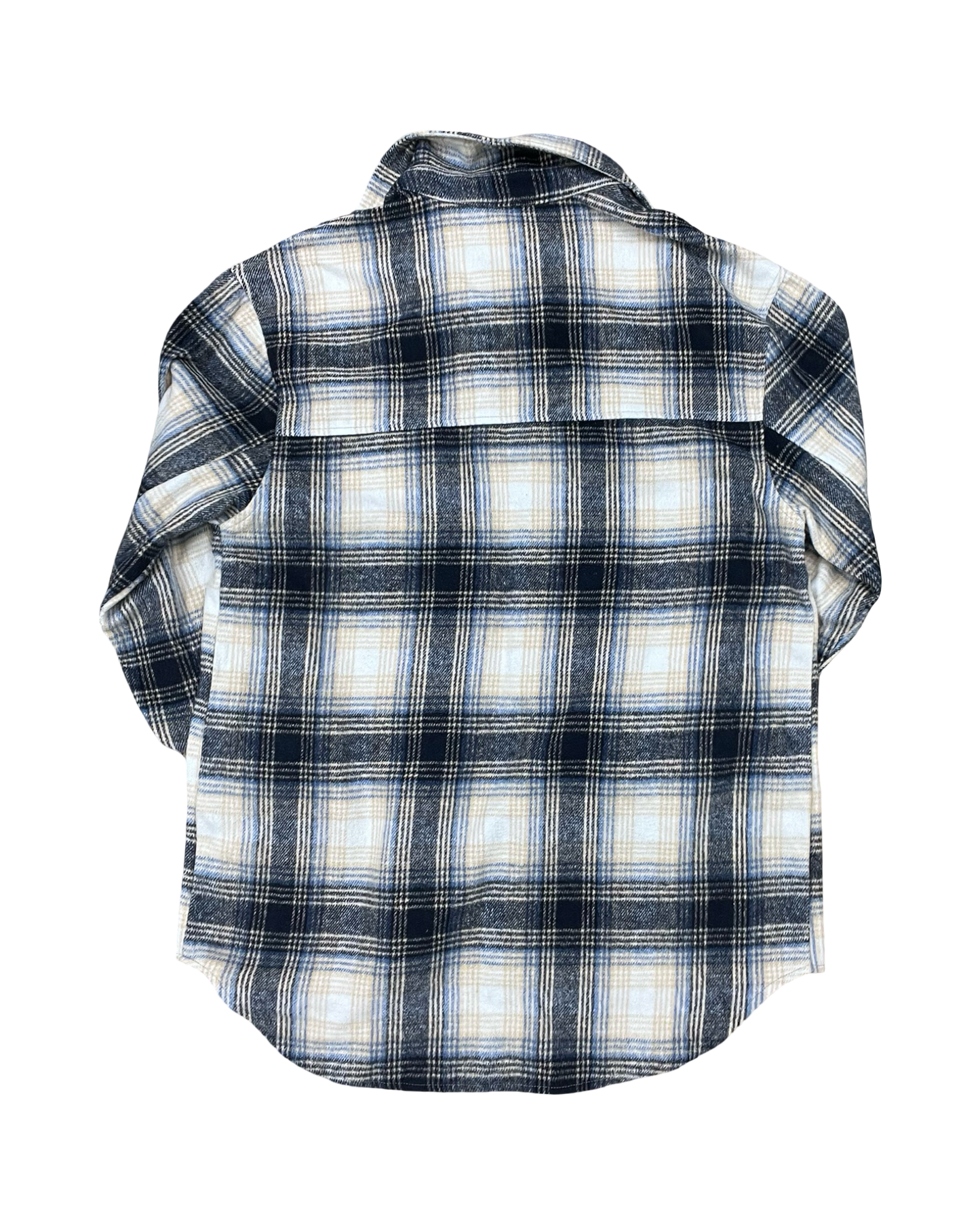 Jacket Shirt By Bohme In Blue & Cream, Size:M