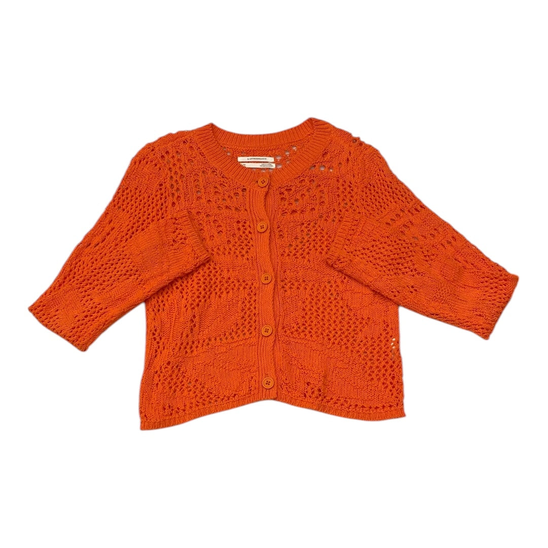 Sweater Cardigan By Anthropologie In Orange, Size:Xxs
