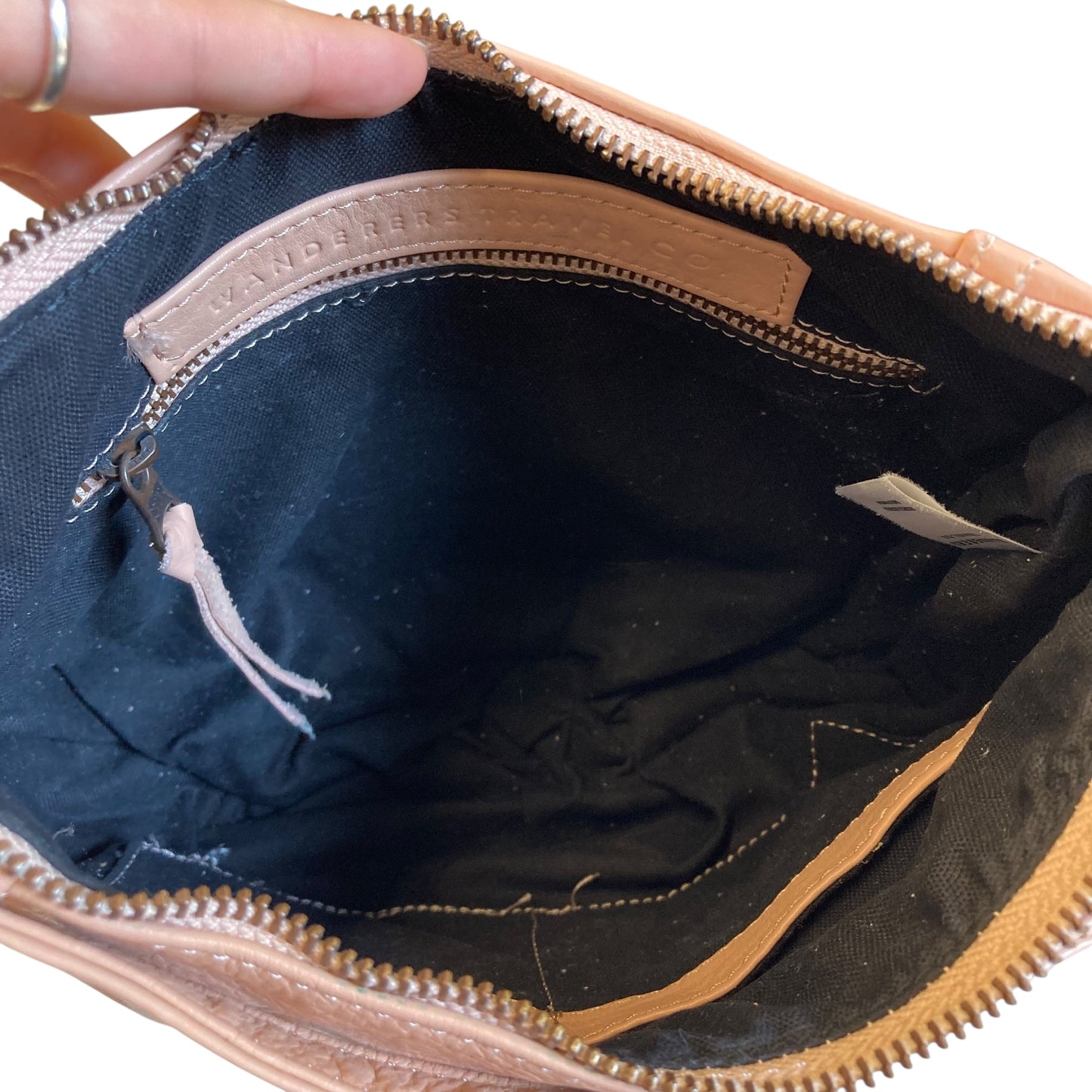 Crossbody Leather By Wanderers Travel Co. In Pink, Size:Small