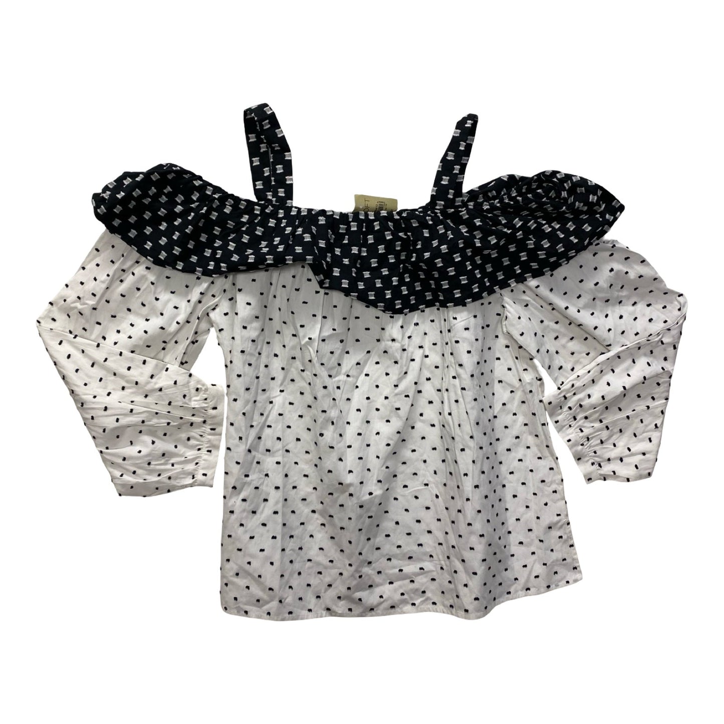 Top 3/4 Sleeve By Loft In Black & White, Size:Mp