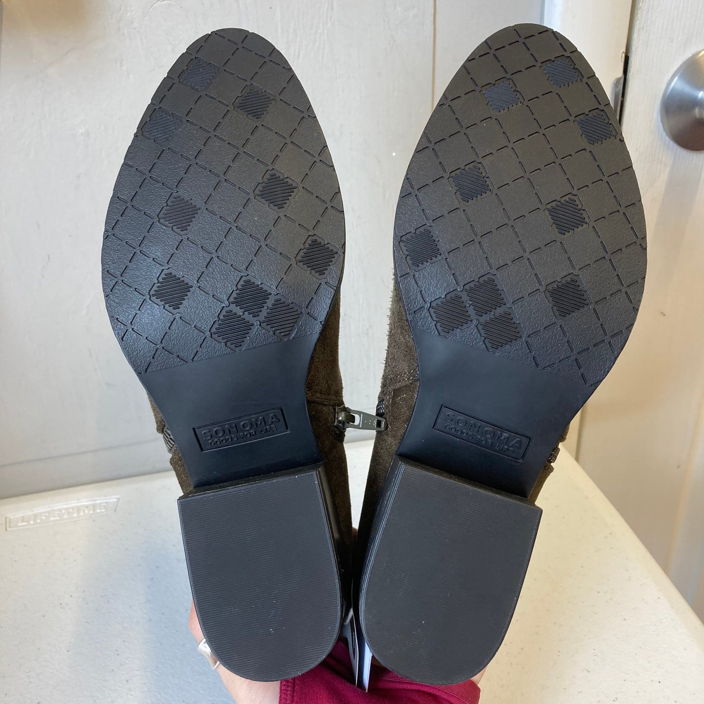 Boots Ankle Heels By Sonoma In Green, Size:8