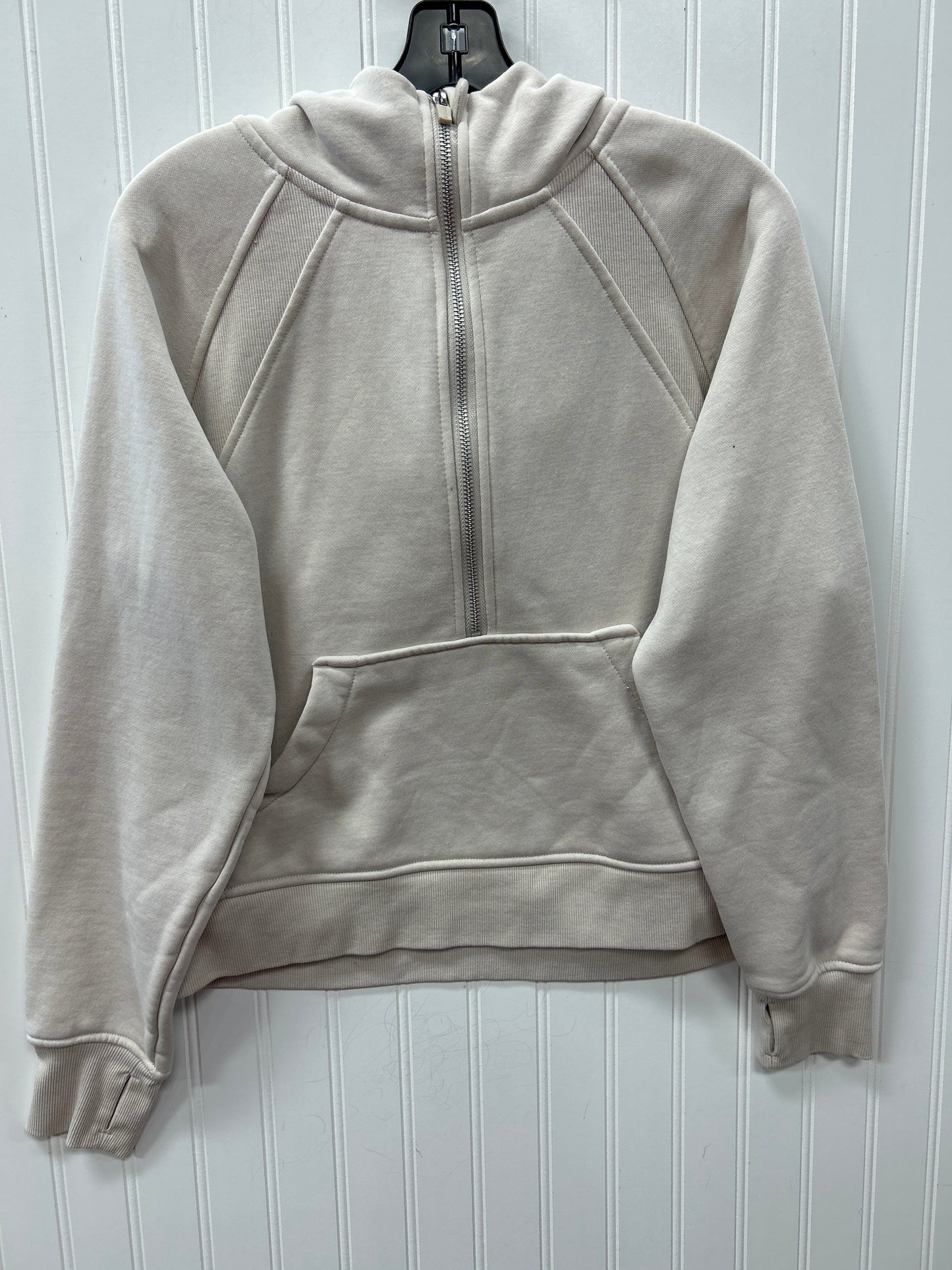 Sweatshirt Hoodie By Danskin In Cream, Size:S