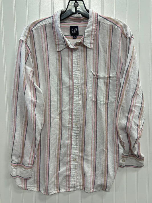 Blouse Ls By Gap In Striped Pattern, Size:Xl