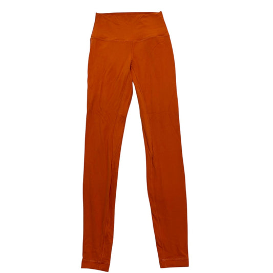 Athletic Leggings By Lululemon In Orange, Size:4