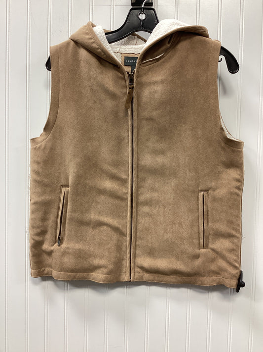 Vest Faux Fur & Sherpa By Relativity In Tan, Size:S
