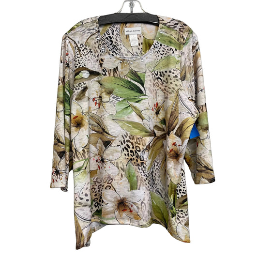 Top 3/4 Sleeve By Alfred Dunner In Multi, Size:L