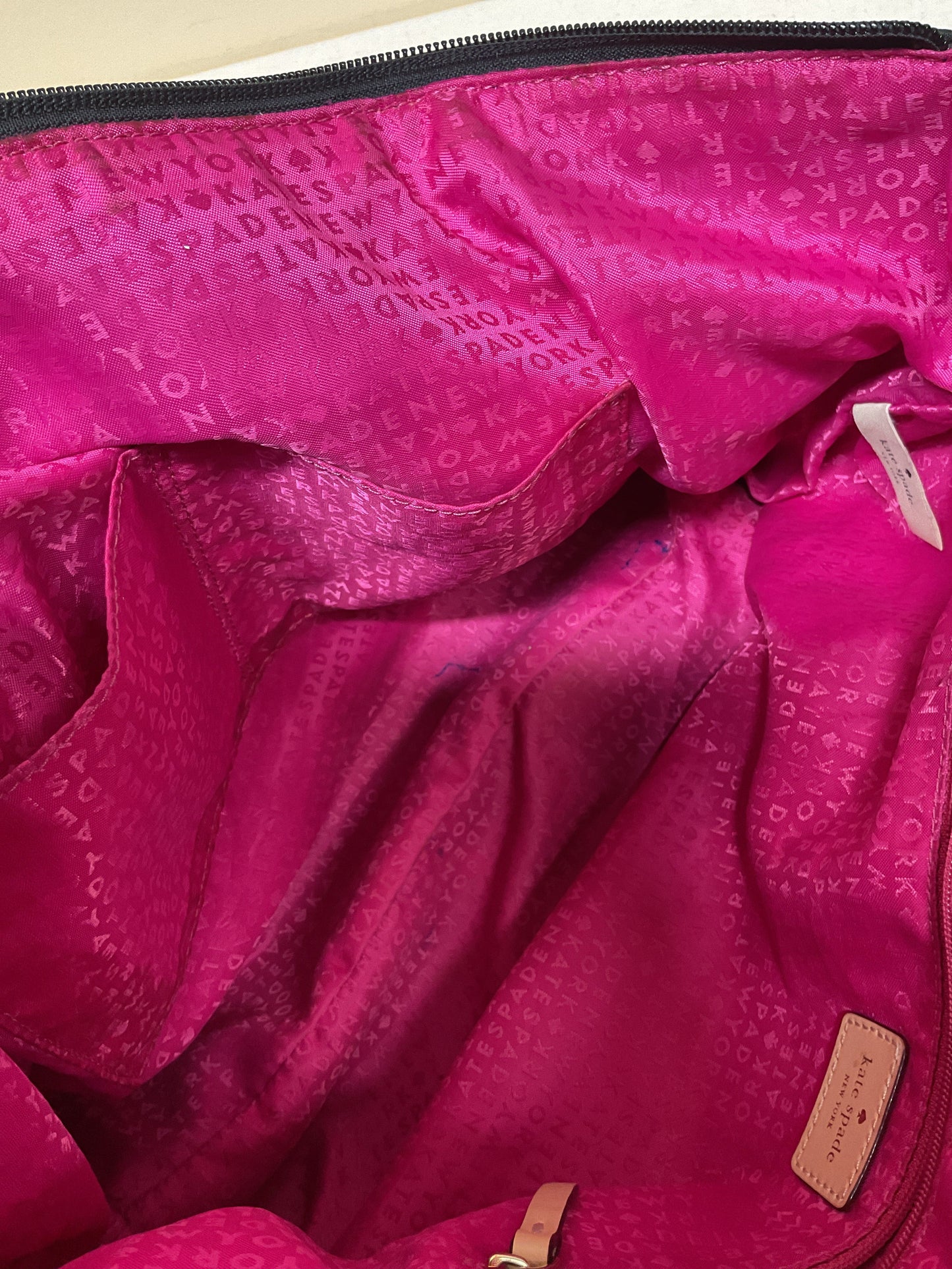 Handbag Designer By Kate Spade In Black & Tan, Size:Medium