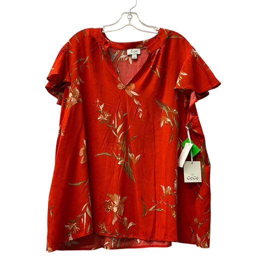 Top Ss By Cece In Red, Size:2X