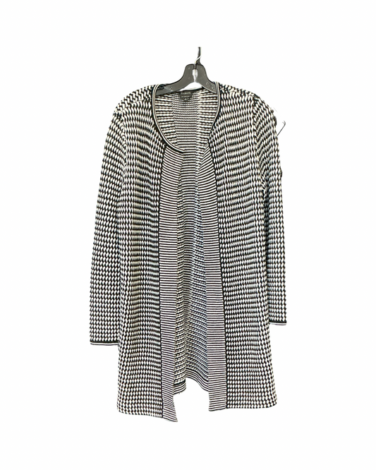 Sweater Cardigan By Talbots In Black & White, Size:L
