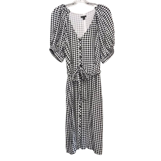 Dress Casual Midi By Ann Taylor In Checkered Pattern, Size:M