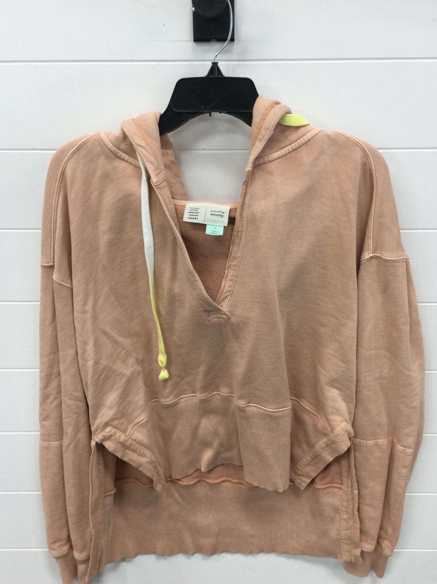Sweatshirt Hoodie By Anthropologie In Peach, Size:M