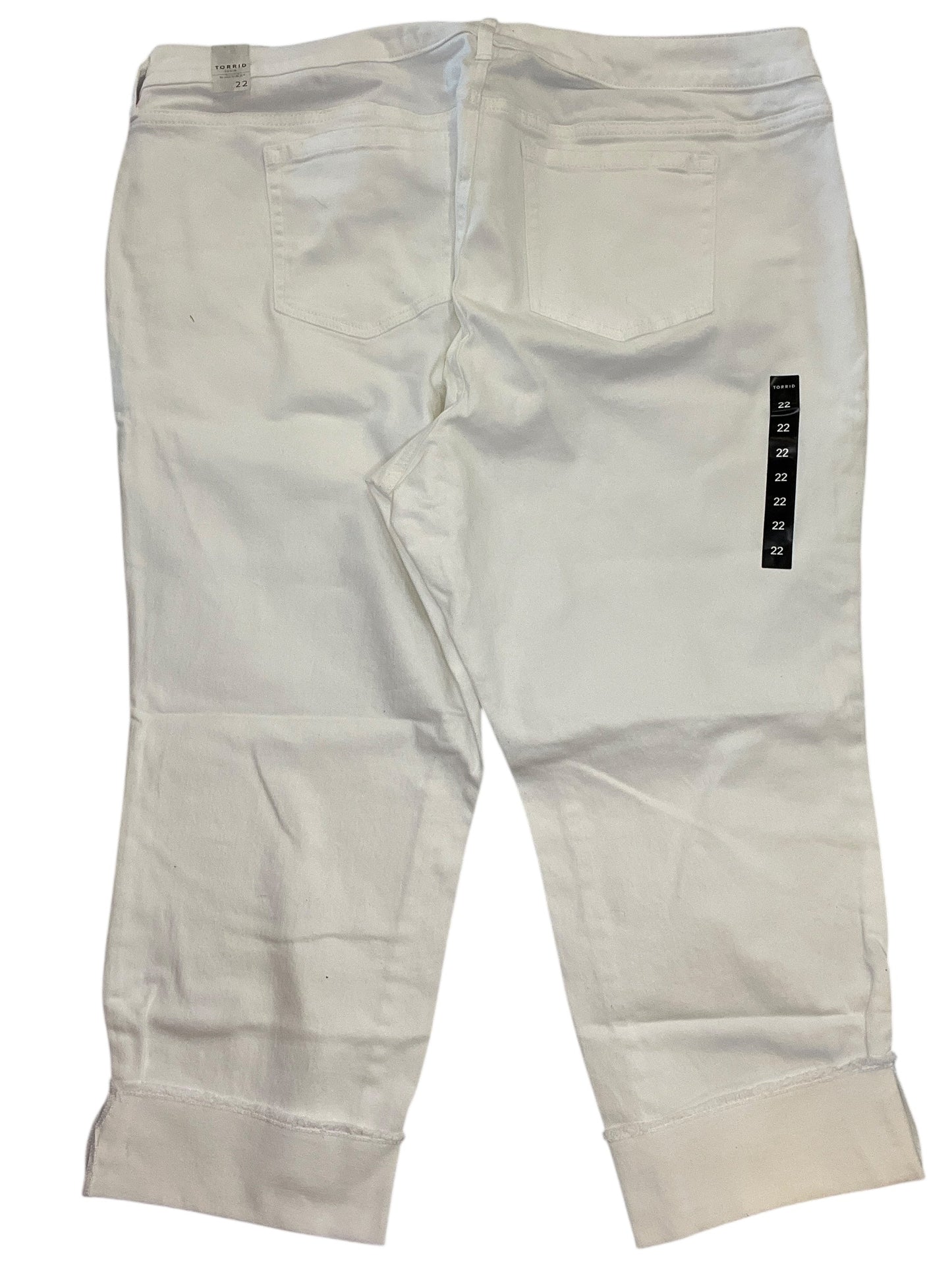 Jeans Cropped By Torrid In White Denim, Size:22
