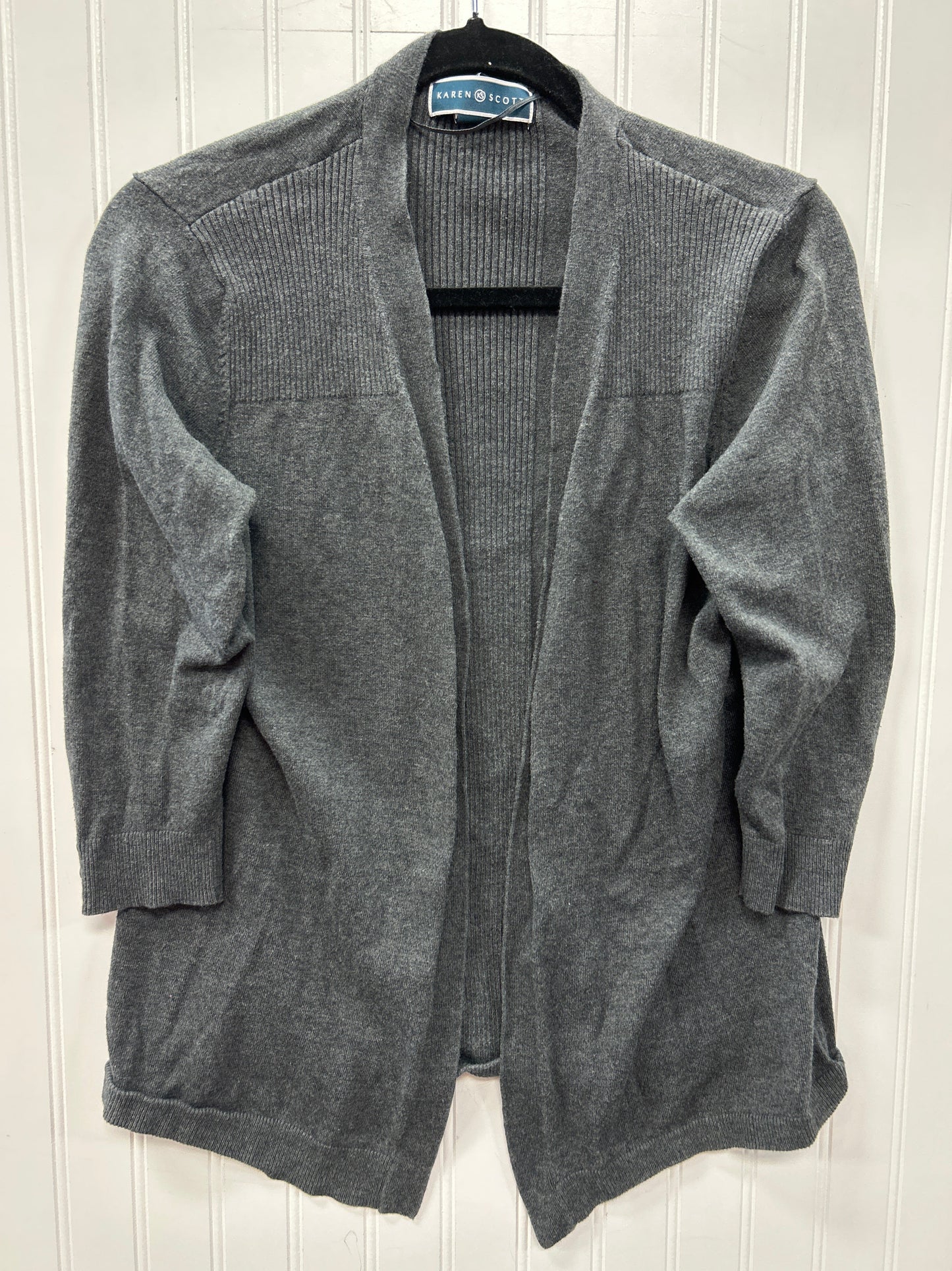Cardigan By Karen Scott In Grey, Size:M