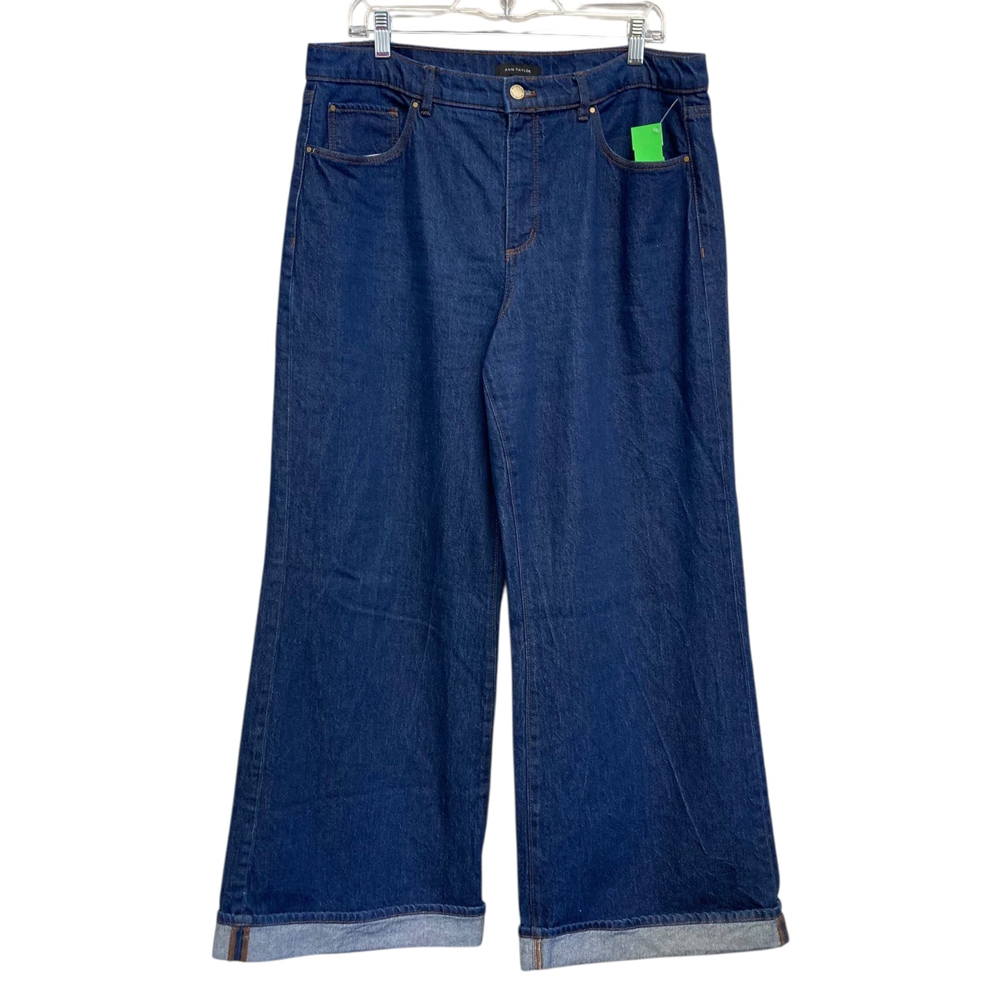 Jeans Wide Leg By Ann Taylor In Blue Denim, Size:12