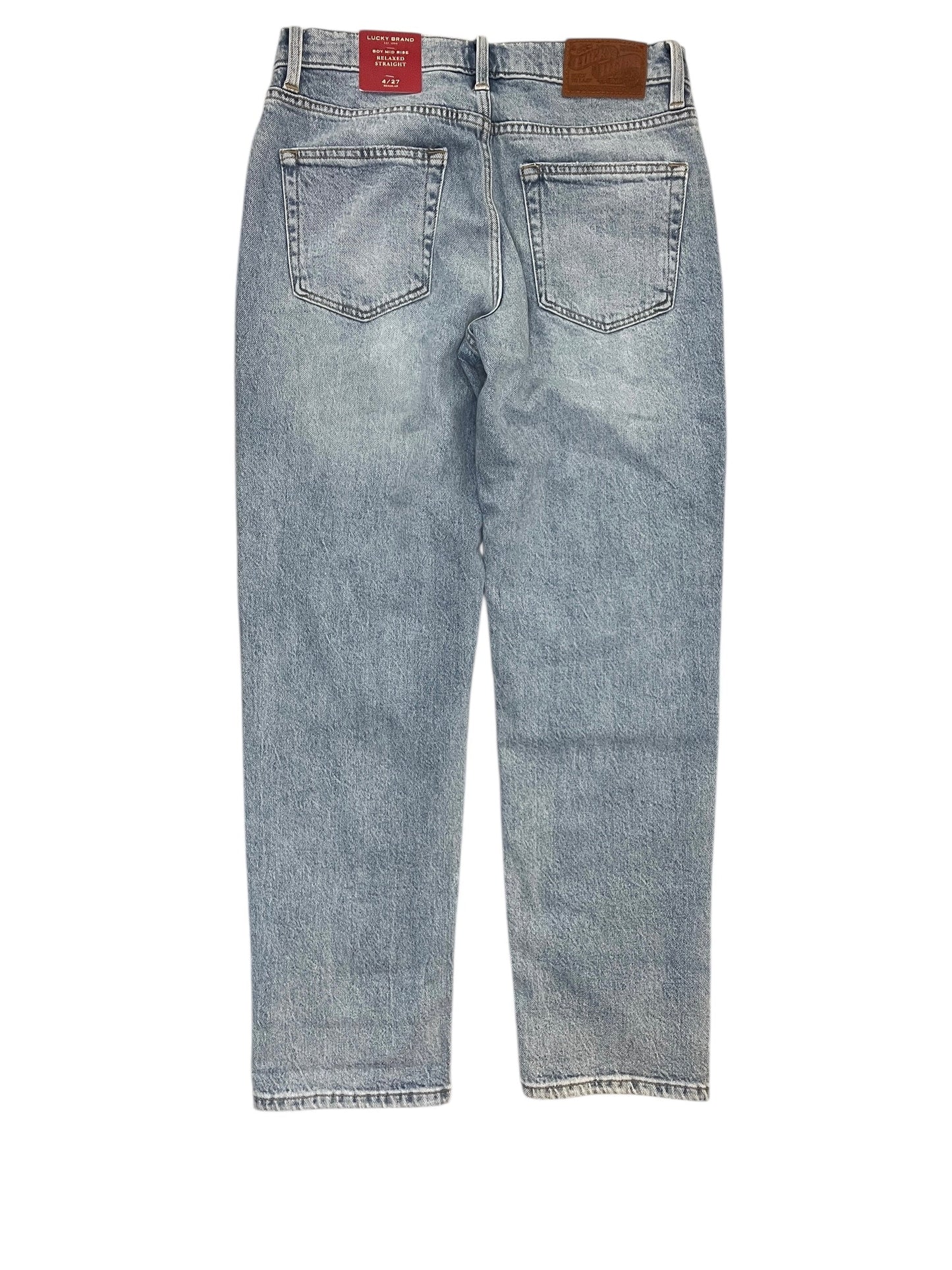 Jeans Straight By Lucky Brand In Blue Denim, Size:4
