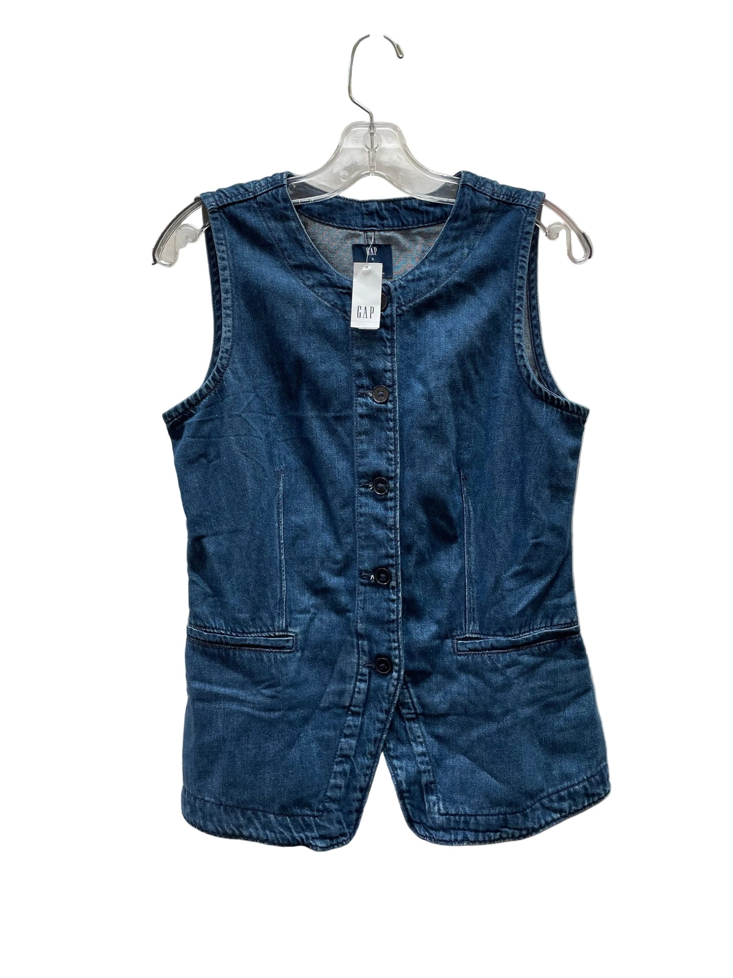 Vest Other By Gap In Blue Denim, Size:S