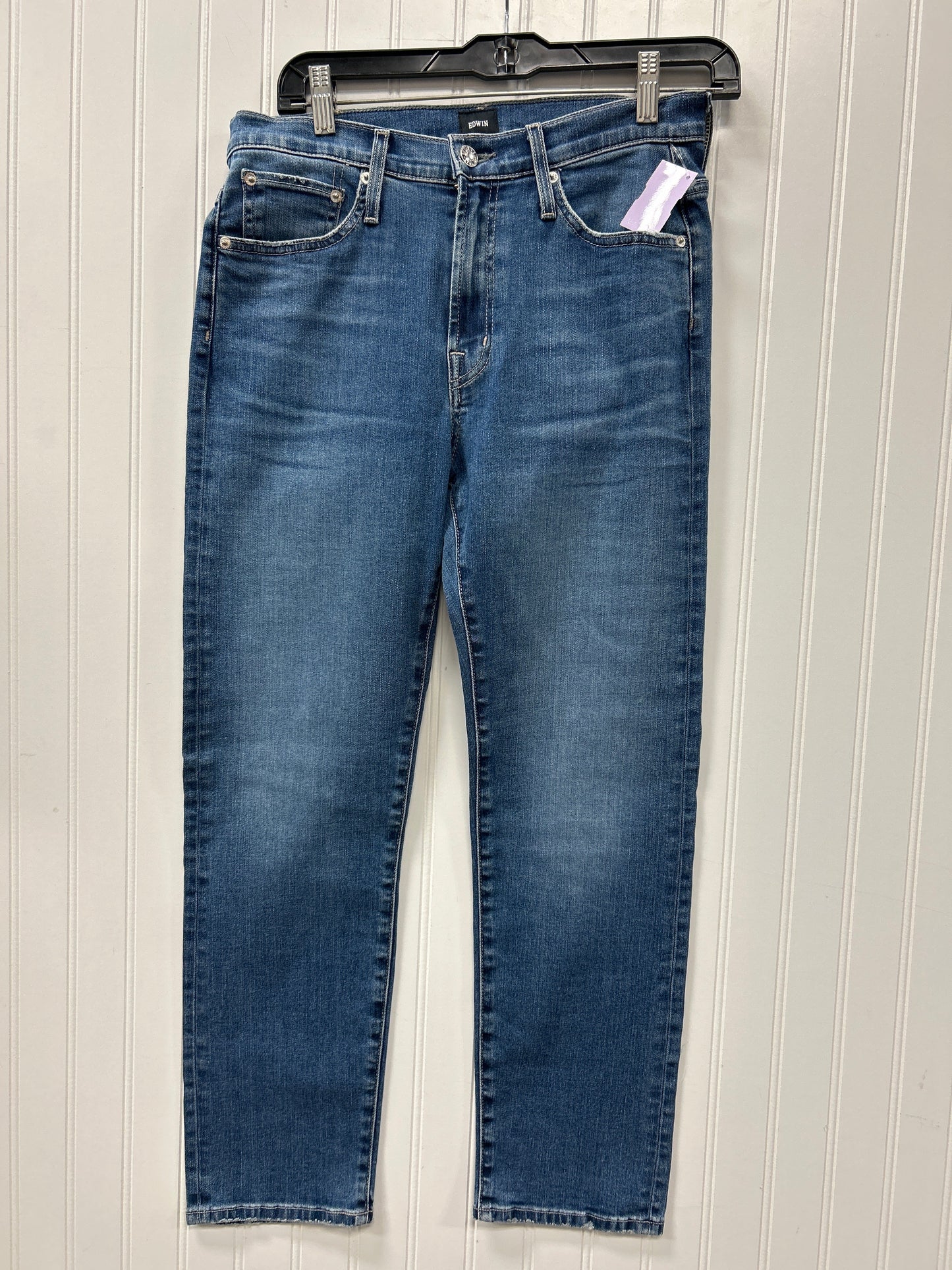 Jeans Straight By Edwin In Blue Denim, Size:4