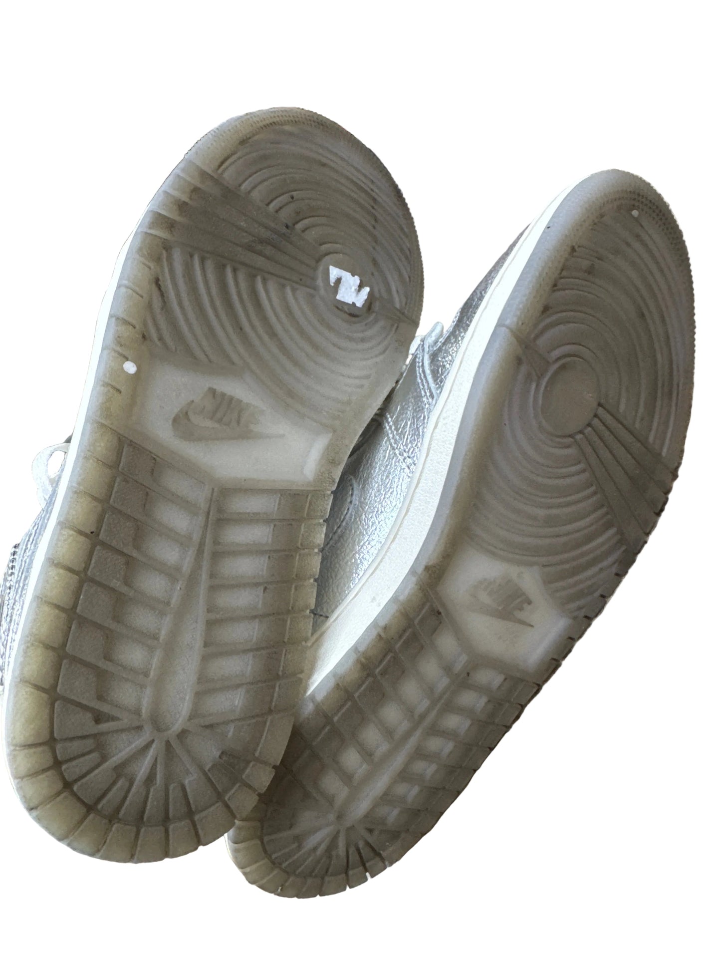 Shoes Luxury Designer By Jordan In Silver, Size:8.5