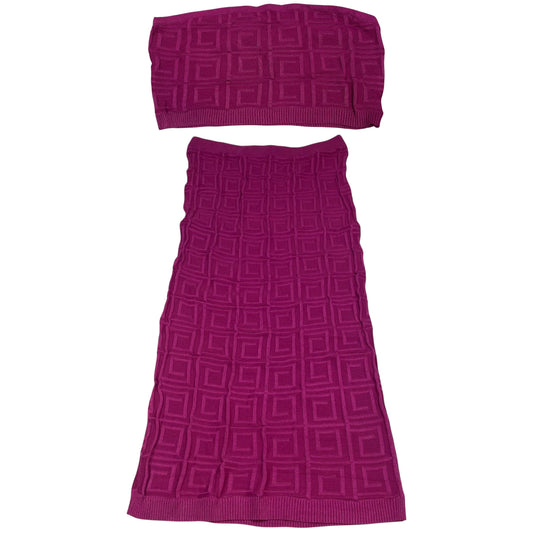 Skirt Set 2Pc By Fashion Nova In Pink, Size:1X