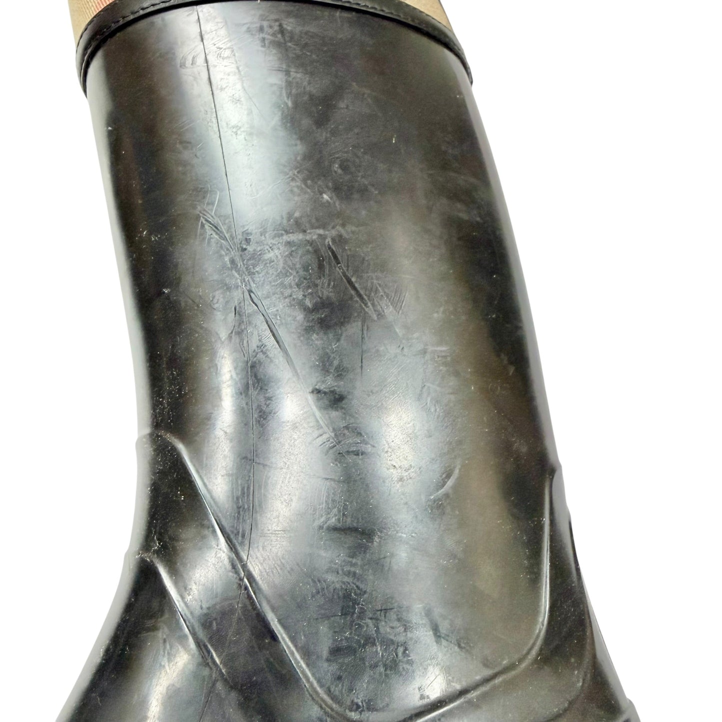 Boots Luxury Designer By Burberry In Plaid Pattern, Size: 6.5