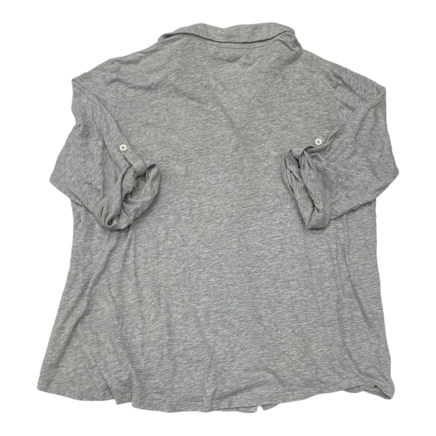 Top 3/4 Sleeve By Liz Claiborne In Grey, Size:Xl