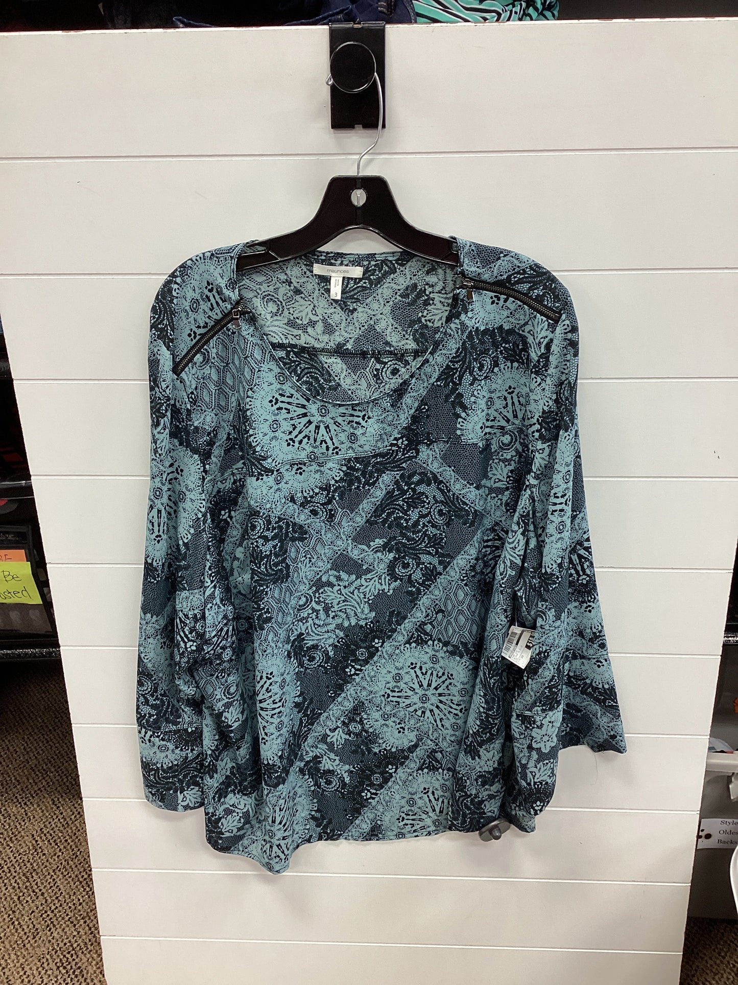 Top Ls By Maurices In Black & Blue, Size:3X