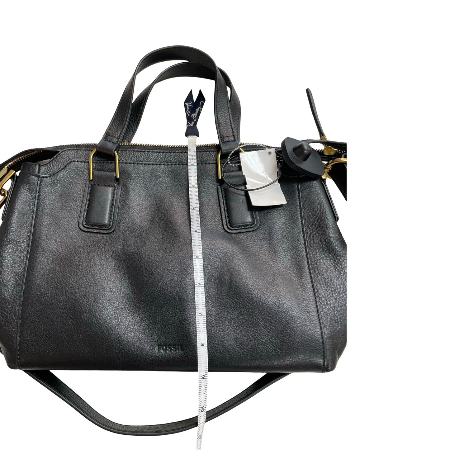 Handbag Leather By Fossil In Black, Size:Medium