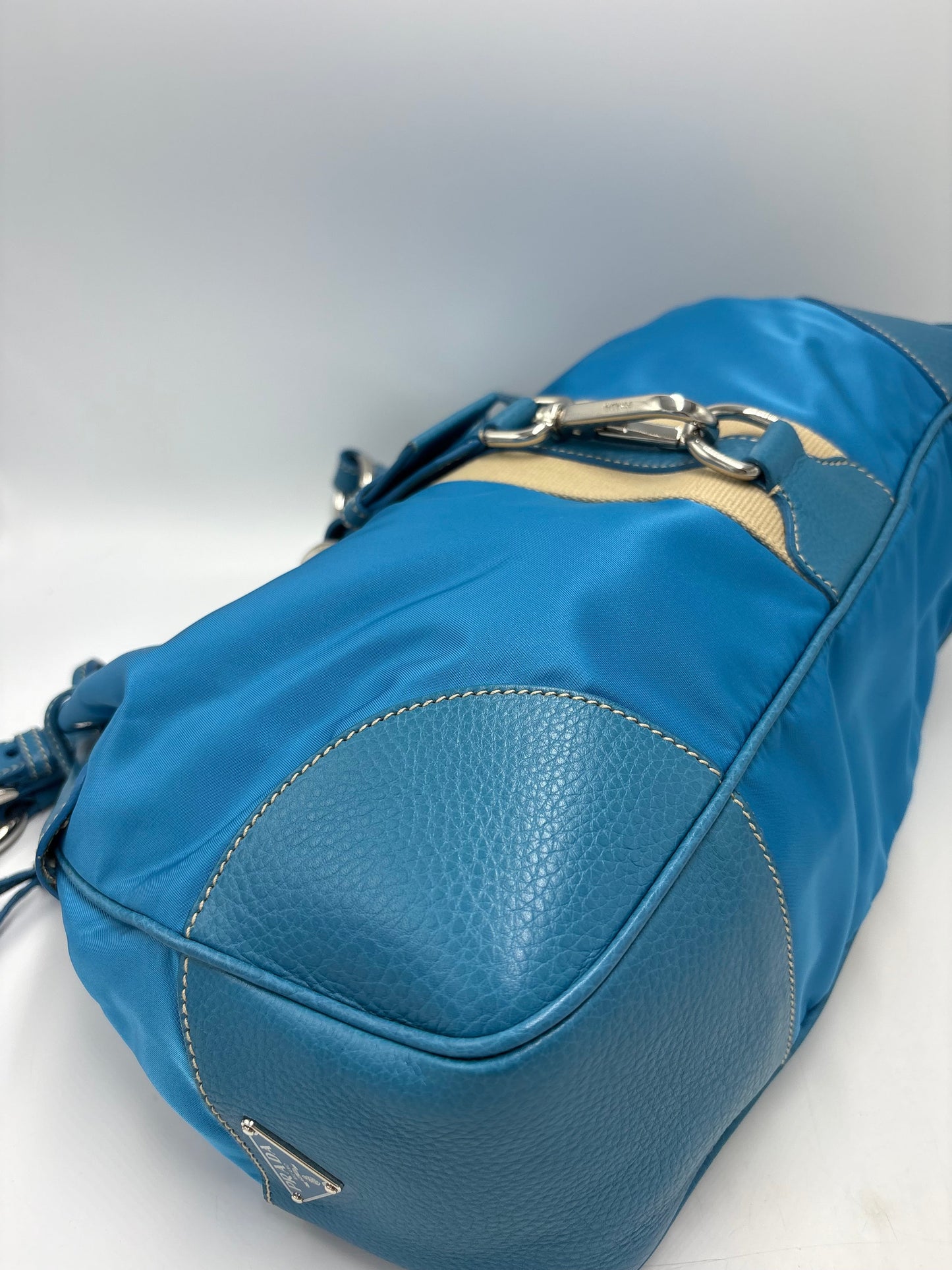 Like New! Prada Tessuto Stripy Luxury Hobo Handbag