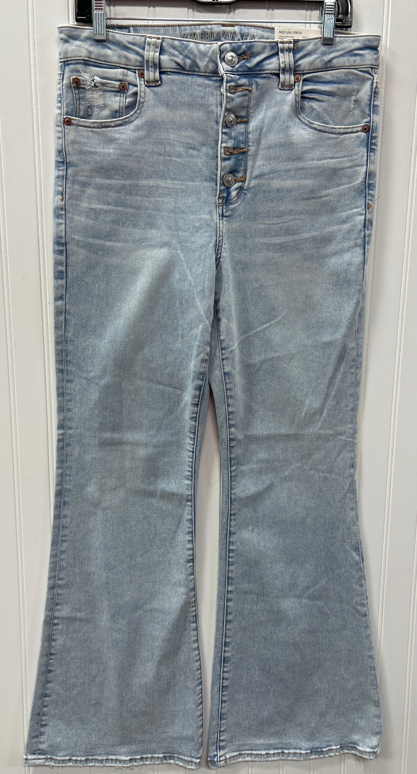 Jeans Flared By American Eagle In Blue Denim, Size:14