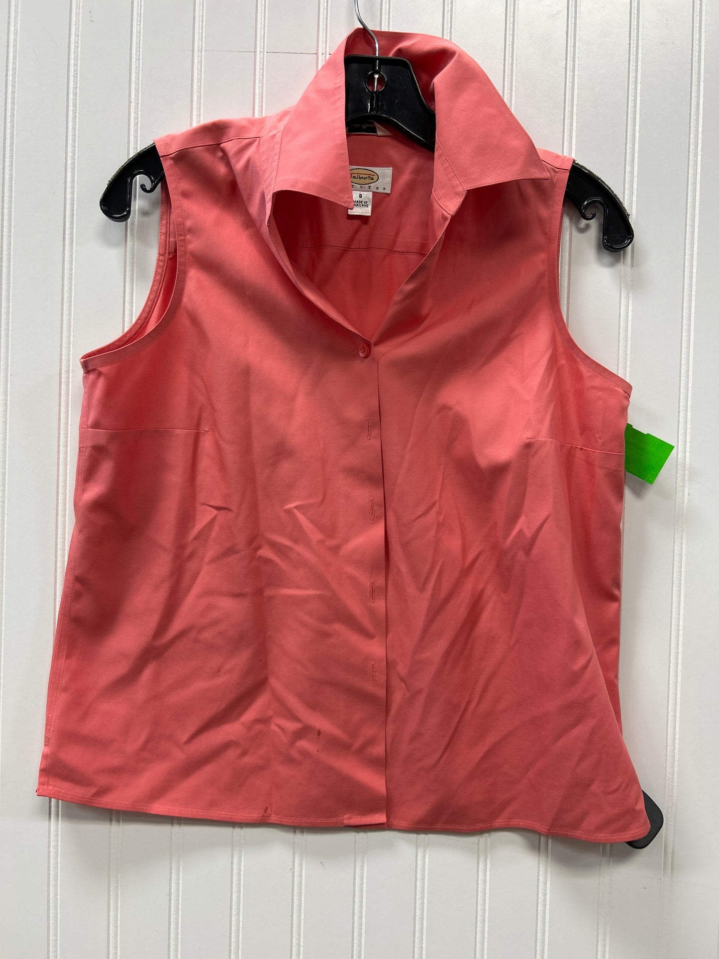 Blouse Sleeveless By Talbots In Peach, Size:8
