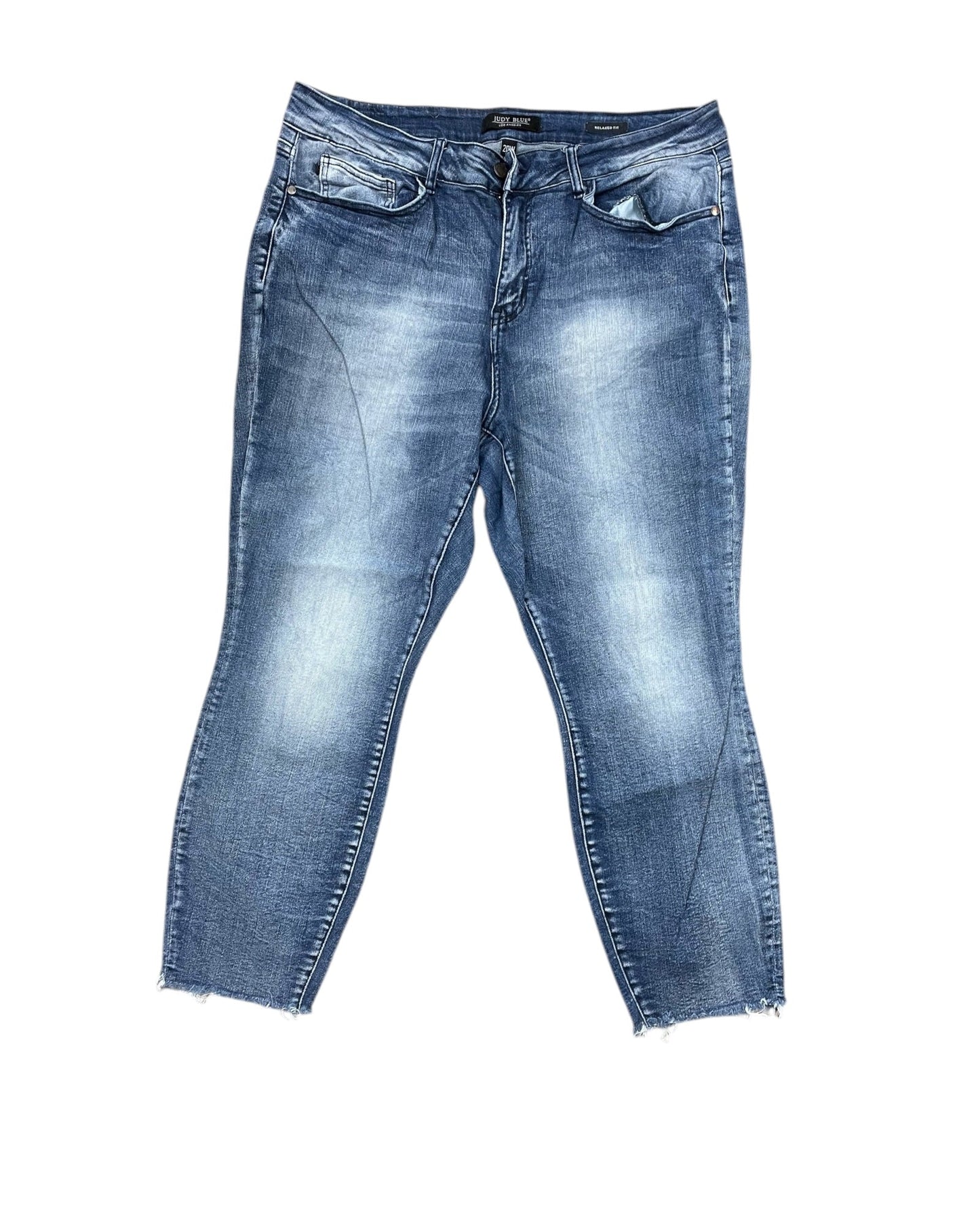 Jeans Straight By Judy Blue In Blue Denim, Size:20