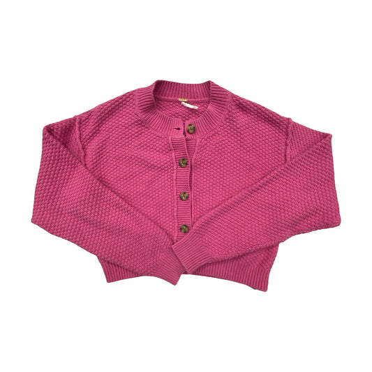 Sweater Cardigan By Free People In Pink, Size:M