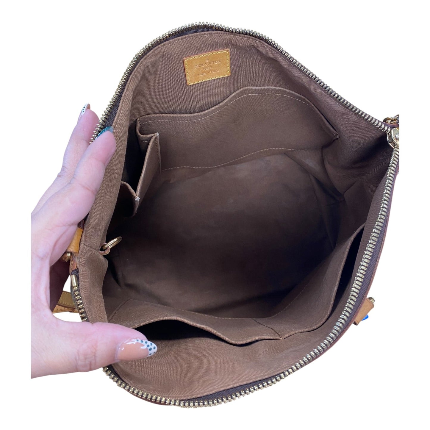 Handbag Luxury Designer By Louis Vuitton In Brown, Size:Medium