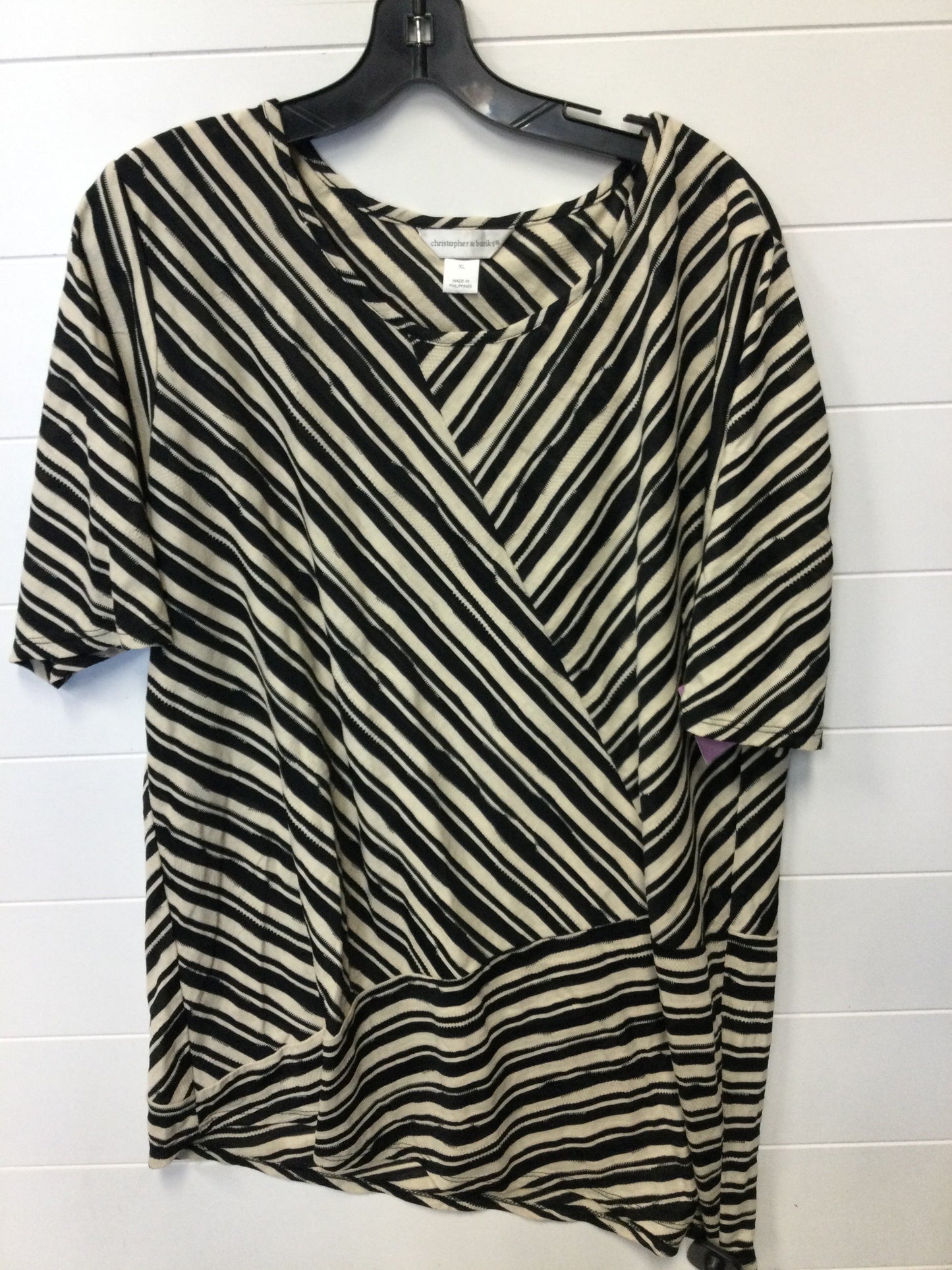 Top Ss By Christopher And Banks In Black & Cream, Size:Xl
