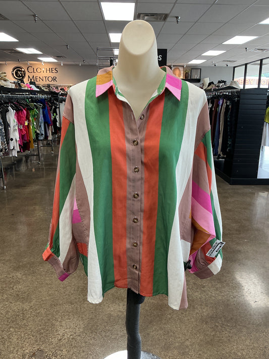 Top Ls By Entro In Striped Pattern, Size:M