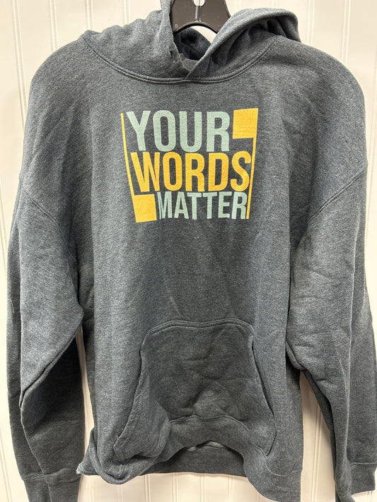 Sweatshirt Hoodie By Gildan In Grey, Size:L