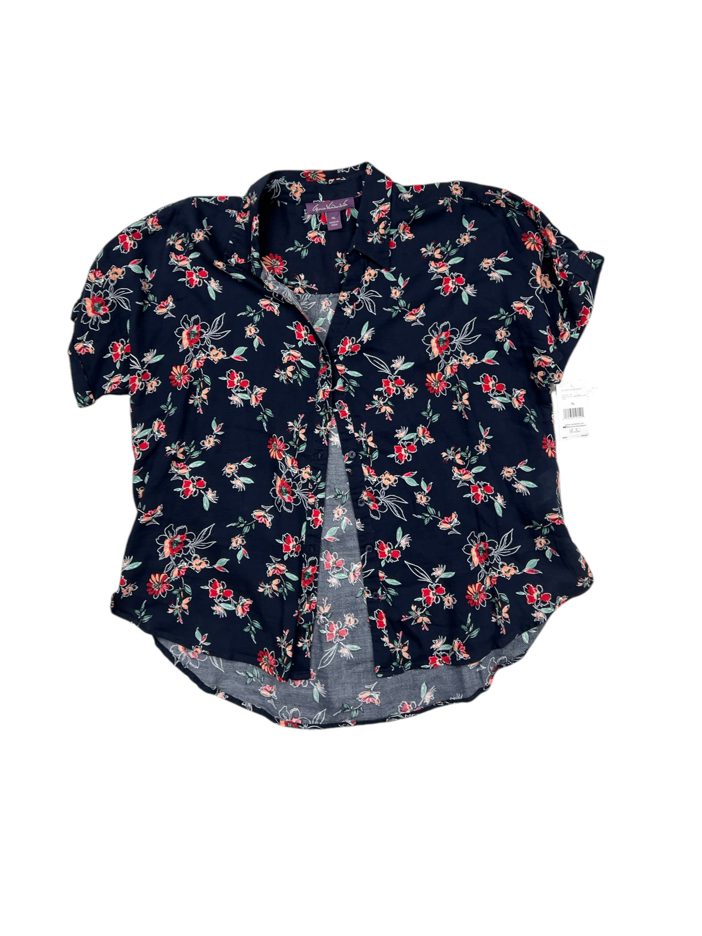 Top Ss By Gloria Vanderbilt In Floral Print, Size:Xl