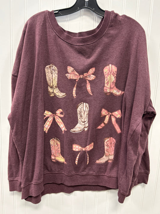 Top Ls By Arula In Maroon, Size:2X