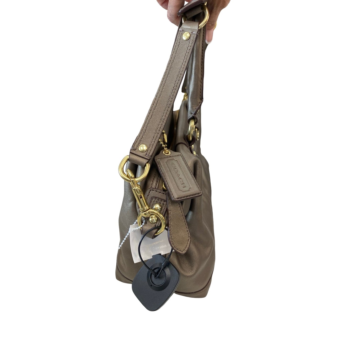 Handbag Designer By Coach In Bronze, Size:Medium